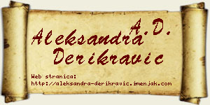Aleksandra Derikravić vizit kartica